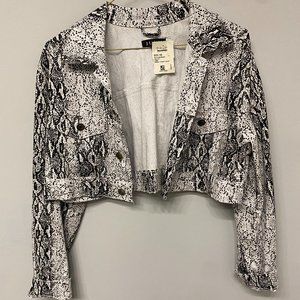Faux Snake Skin Jean Jacket
